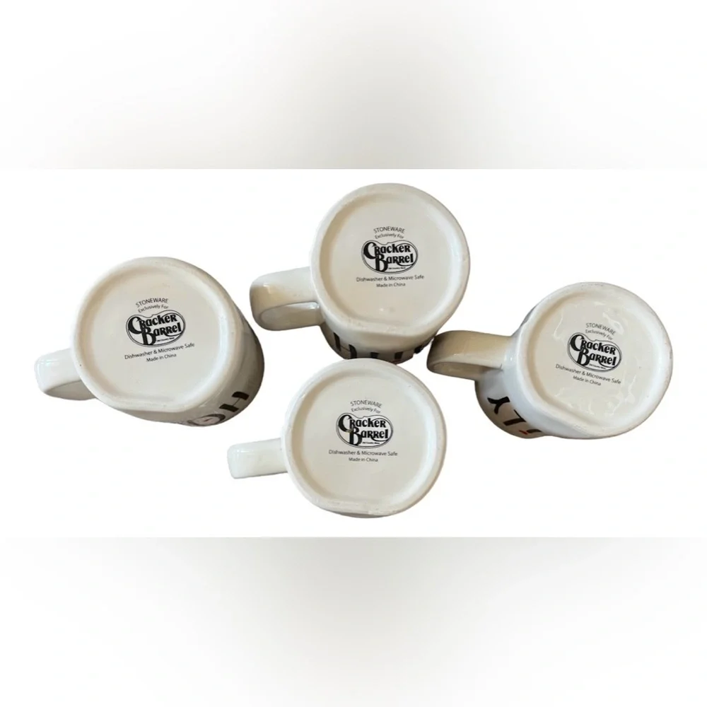 Cracker barrel home faith family love dish & mug set stand 9 piece stoneware